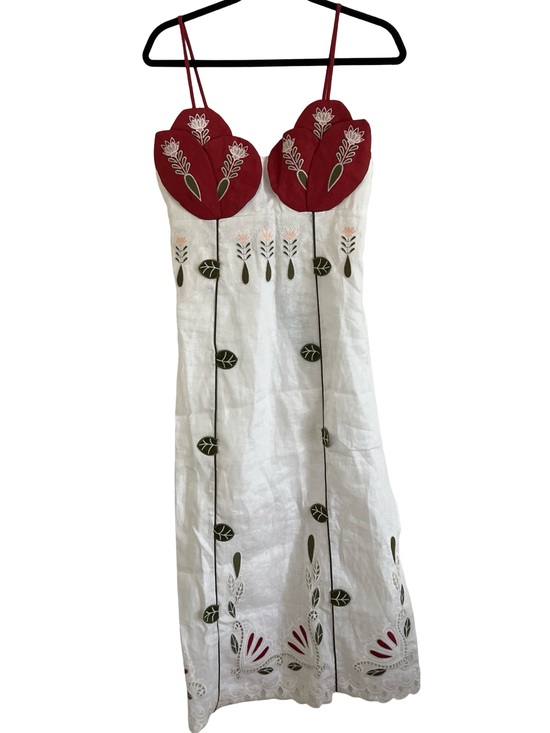 FARM Rio Dresses & Skirts - Farm Rio Off White Tulip Richelieu Embroidered Midi Dress NWT Medium
